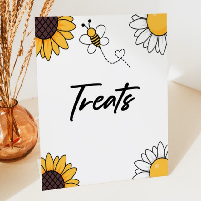 Expositor En L Bumble Honey Bee Sunflowers Trata Rótulo Fiesta (Subido por el creador)