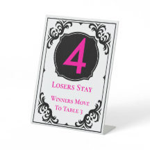 Bunco Elegant Mesa Cabeza Rosa Número Cuatro