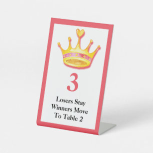 Expositor En L Bunco Player Gold Watercolor Crown #3 Table Card