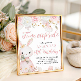 Expositor En L Bunny 1st Birthday Time Capsule Sign