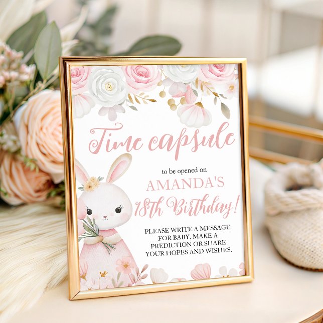 Expositor En L Bunny 1st Birthday Time Capsule Sign (Subido por el creador)