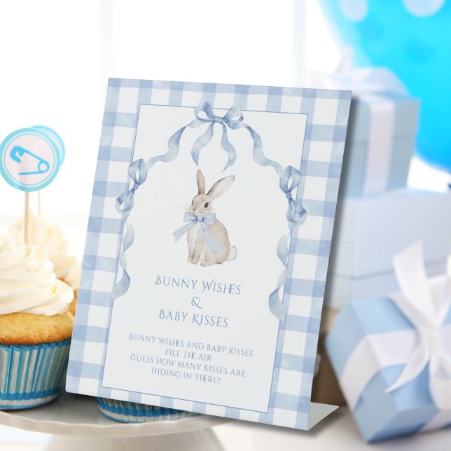 Expositor En L Bunny Rabbit Blue Baby Shower Guessing Jar (Subido por el creador)
