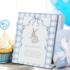 Expositor En L Bunny Rabbit Blue Baby Shower Pacifier Hunt