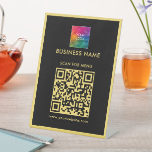 Expositor En L Buscar el menú Código QR Cargar el logotipo aquí