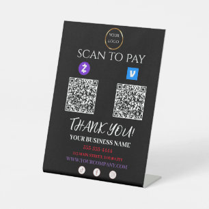 Expositor En L Buscar para pagar código QR de Zelle Venmo