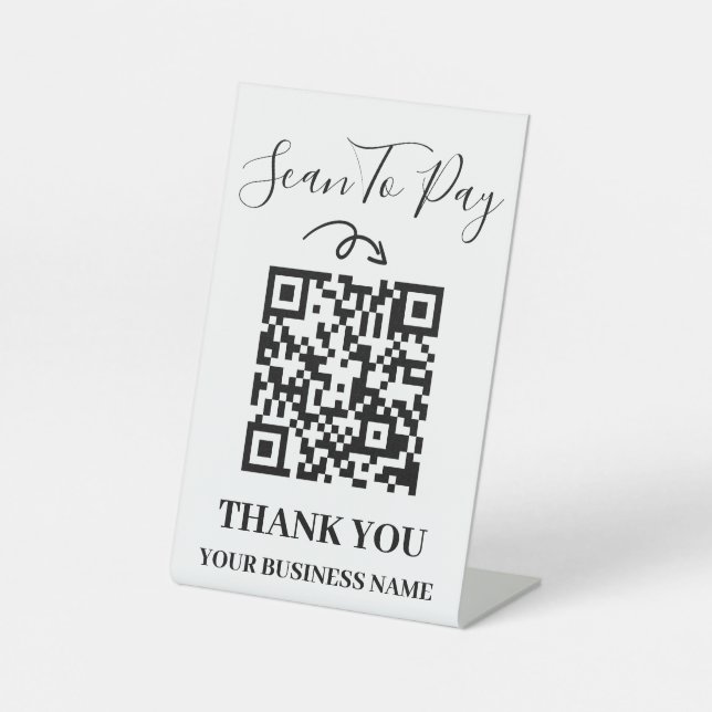 Expositor En L Buscar para pagar código QR en blanco y negro Mini (Anverso)