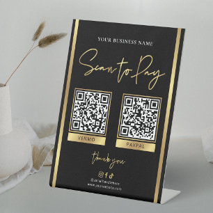 Expositor En L Buscar para pagar códigos QR de pago con logotipo 