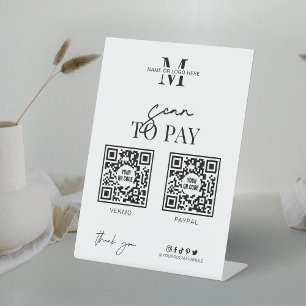 Expositor En L Buscar para pagar códigos QR Logotipo Minimalista 