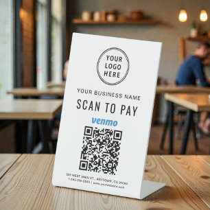 Expositor En L Buscar para pagar el logotipo de código QR de Venm