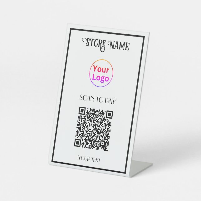 Expositor En L Buscar para pagar el negocio de código QR (Anverso)