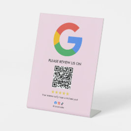 Expositor En L Business Google Review Tabletop Sign l QR Code