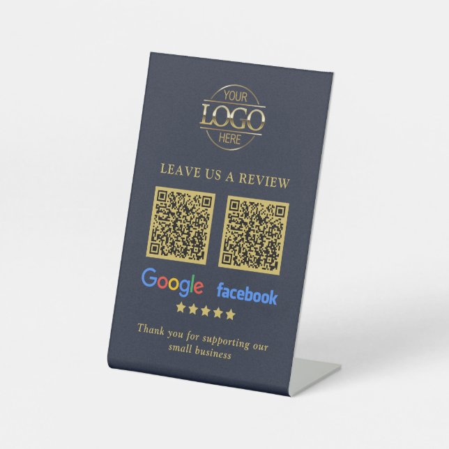 Expositor En L Business Logo Google & Facebook Reviews QR Code Pe (Anverso)