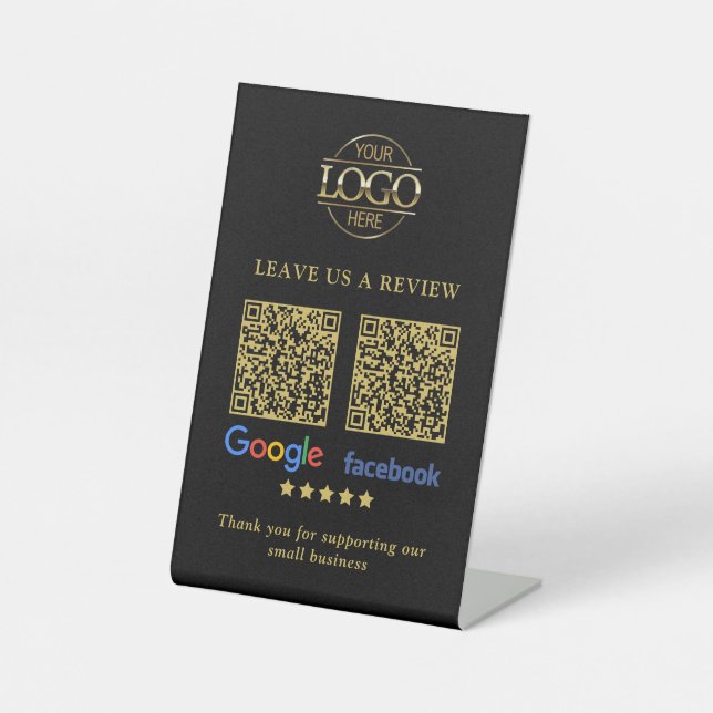 Expositor En L Business Logo Google & Facebook Reviews QR Code Pe (Anverso)