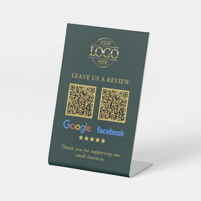 Expositor En L Business Logo Google & Facebook Reviews QR Code Pe (Anverso)