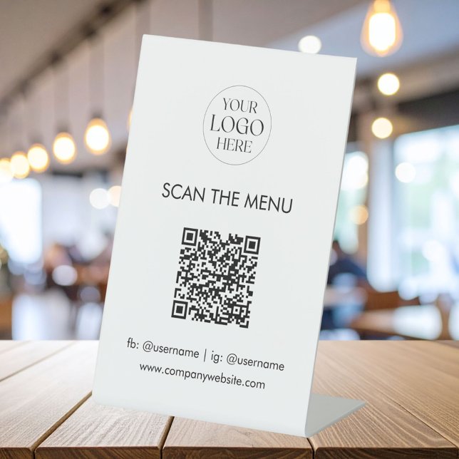 Expositor En L Business Logo Menu QR Code Modern Minimalist (In situ)