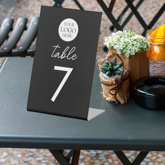 Expositor En L Business Logo Modern Minimalist Table Number (In situ)