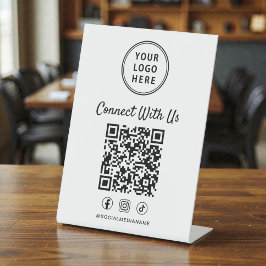 Expositor En L Business Logo QR Code Tabletop