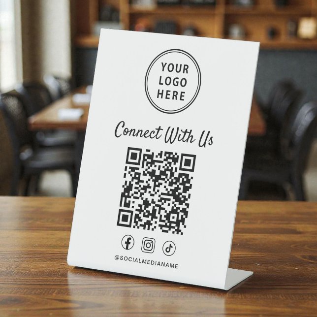 Expositor En L Business Logo QR Code Tabletop (Subido por el creador)