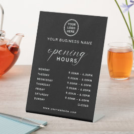 Expositor En L Business Opening Hours Display Sleek Black