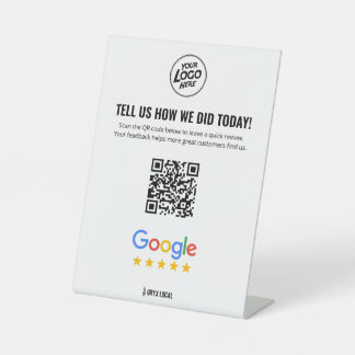 Expositor En L Business Review QR Code Rating Pedestal 