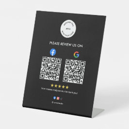 Expositor En L Business Social Review Pedestal Sign with Qr Code