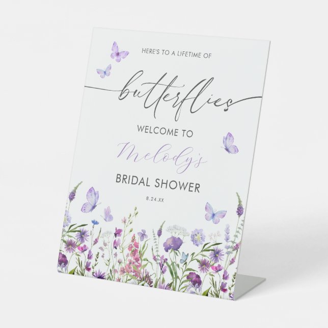 Expositor En L Butfly Wildflower Bridal Shower (Anverso)