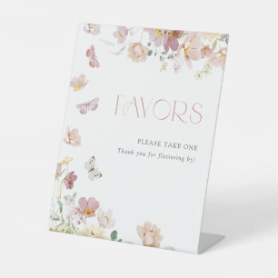 Expositor En L Butterflies Pink Floral Favor Bridal Shower
