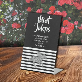 Expositor En L Caballo de carreras plateado Mint Julep Bridal Sho