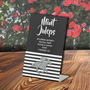 Expositor En L Caballo de carreras plateado Mint Julep Bridal Sho