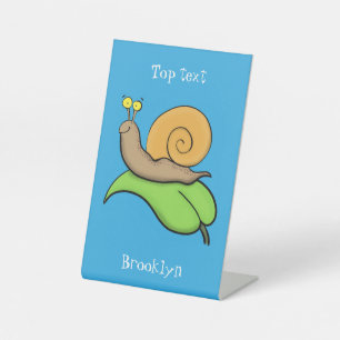 Expositor En L Caca, caracol feliz en un ilustracion personalizad