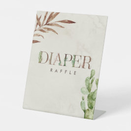 Expositor En L Cactus Leather Baby Shower Diaper Raffle