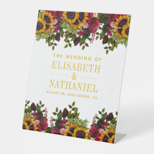 Expositor En L Cae boda floral rústico nombres de pareja bienveni