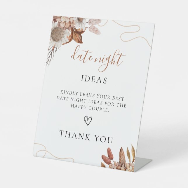 Expositor En L Caer enamorada | Boho Date Noche Noche Shower Game (Anverso)