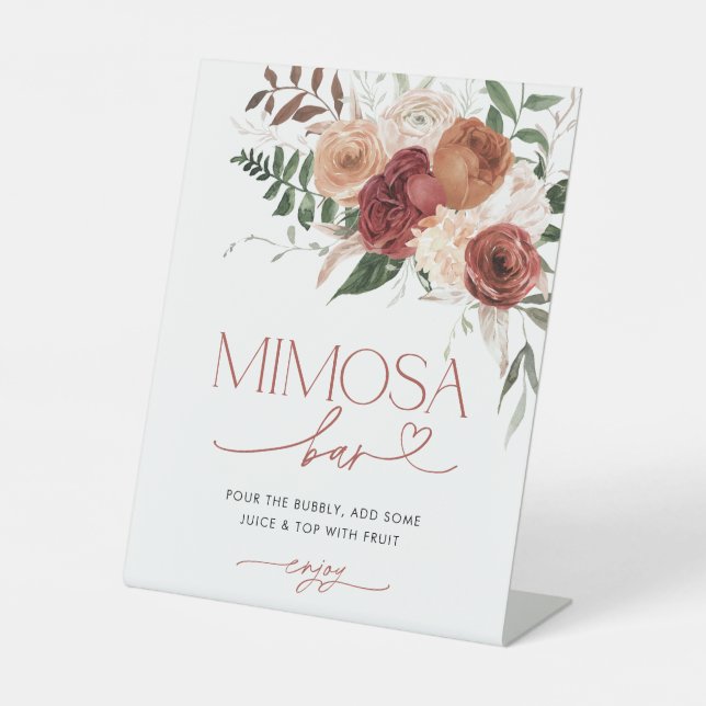 Expositor En L Caer enamorada ducha de novia Rótulo bar Mimosa (Anverso)