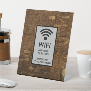 Expositor En L Café Café Cafe Wifi Contraseña Vintage