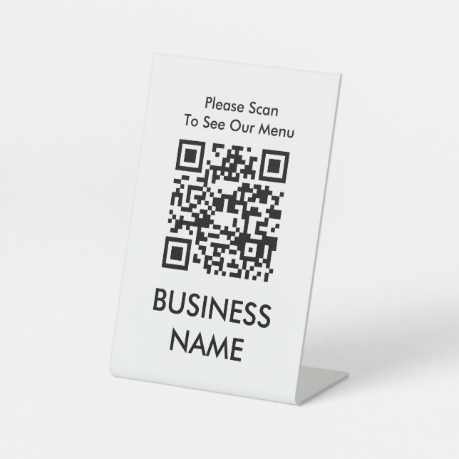 Expositor En L Café de código QR Moderno Menú de gran impresión B (Anverso)