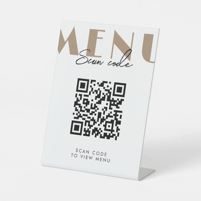 Expositor En L Cafe Modern Scan Menu QR Code (Anverso)