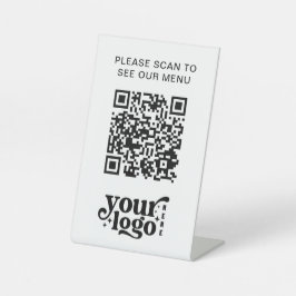 Expositor En L Cafe moderno Código QR Menú blanco Logotipo sin co