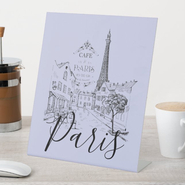 Expositor En L Cafe Paris Pedestal Rótulo (In Situ)