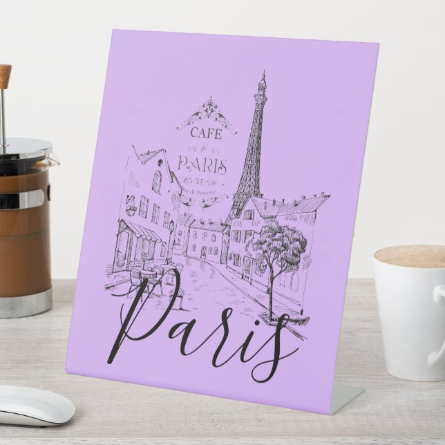 Expositor En L Cafe Paris Pedestal Rótulo (In Situ)