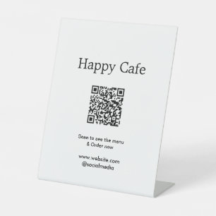 Expositor En L Cafe restaurant scan para ver el menú pedir hotel 