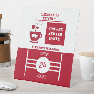 Expositor En L Café rojo y blanco servido todos los días las 24 h