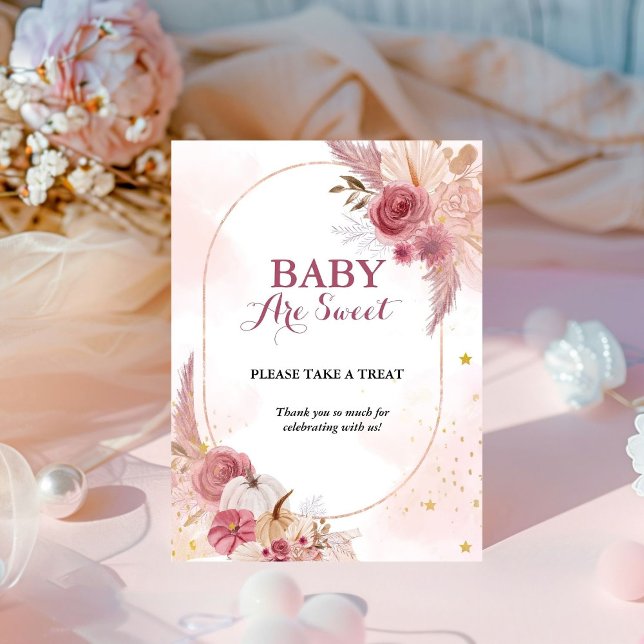 Expositor En L Caída Calabaza rosa Chica de ducha de bebé signo d (Subido por el creador)