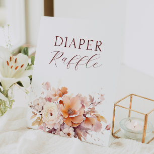 Expositor En L Caída de Floral Blanca Baby Shower Diaper Raffle