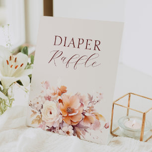Expositor En L Caída floral crema Baby Shower Diaper Raffle