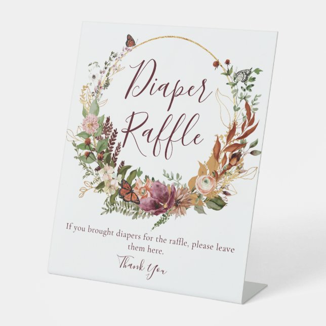 Expositor En L Caída Floral Diaper Raffle (Anverso)