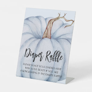 Expositor En L Calabaza azul Baby Shower Diaper Raffle