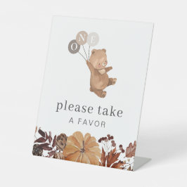 Expositor En L Calabaza de oseo de peluche - primer cumpleaños -