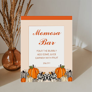 Expositor En L Calabaza de otoño Rótulo del puño Momosa Bar Baby