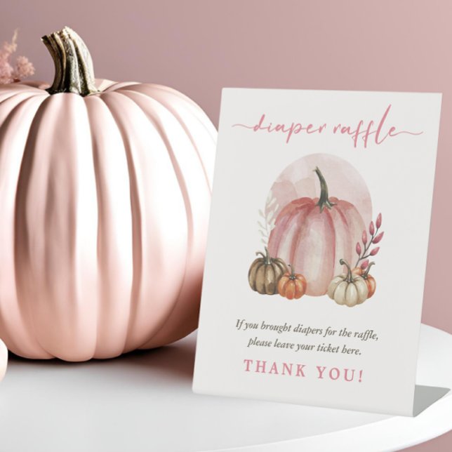 Expositor En L Calabaza dulce rosa Bebé Chica Ducha Diaper Raffle (Subido por el creador)